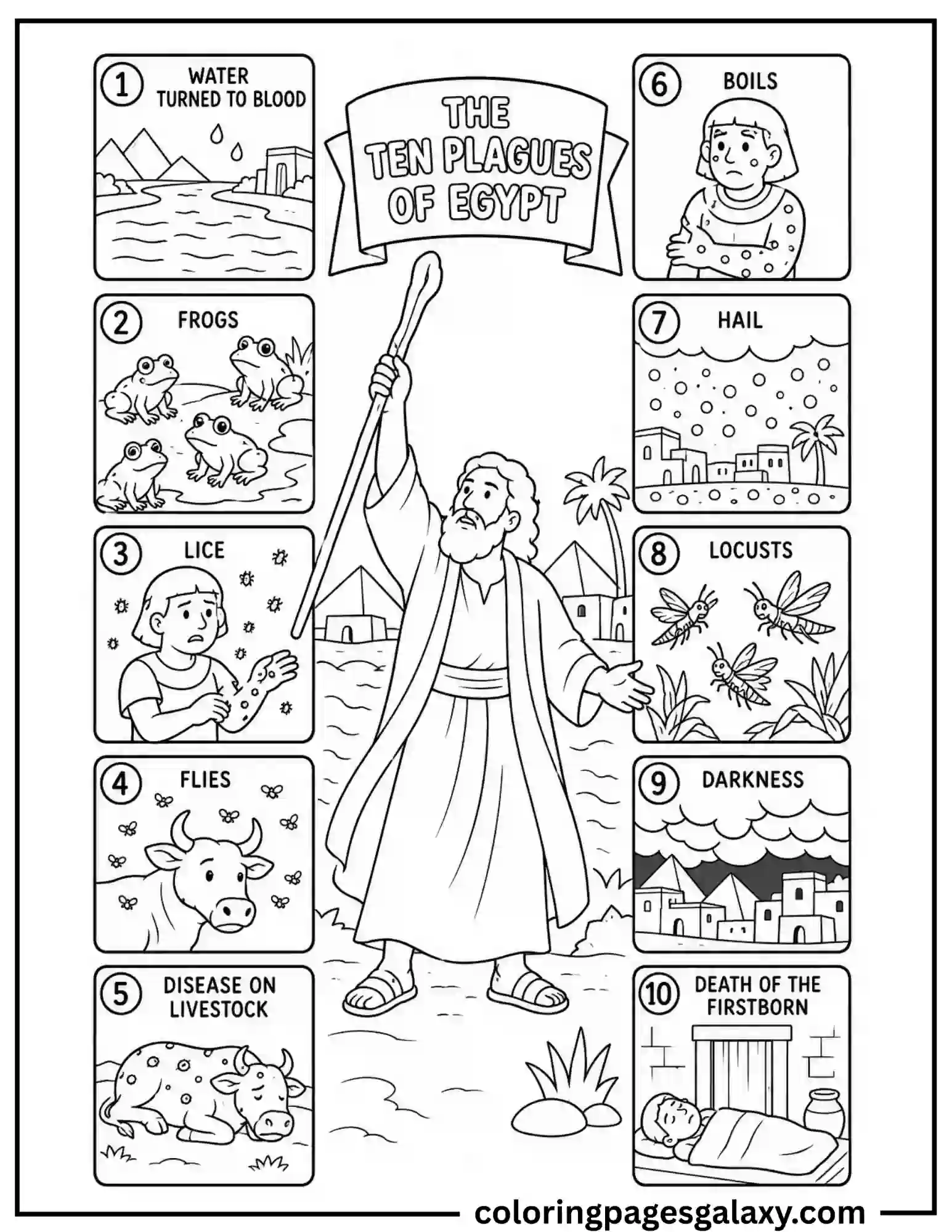 Ten Plagues Of Egypt Coloring Page