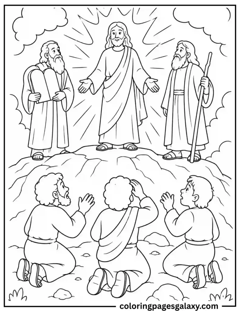 Transfiguration Of Jesus Coloring Page