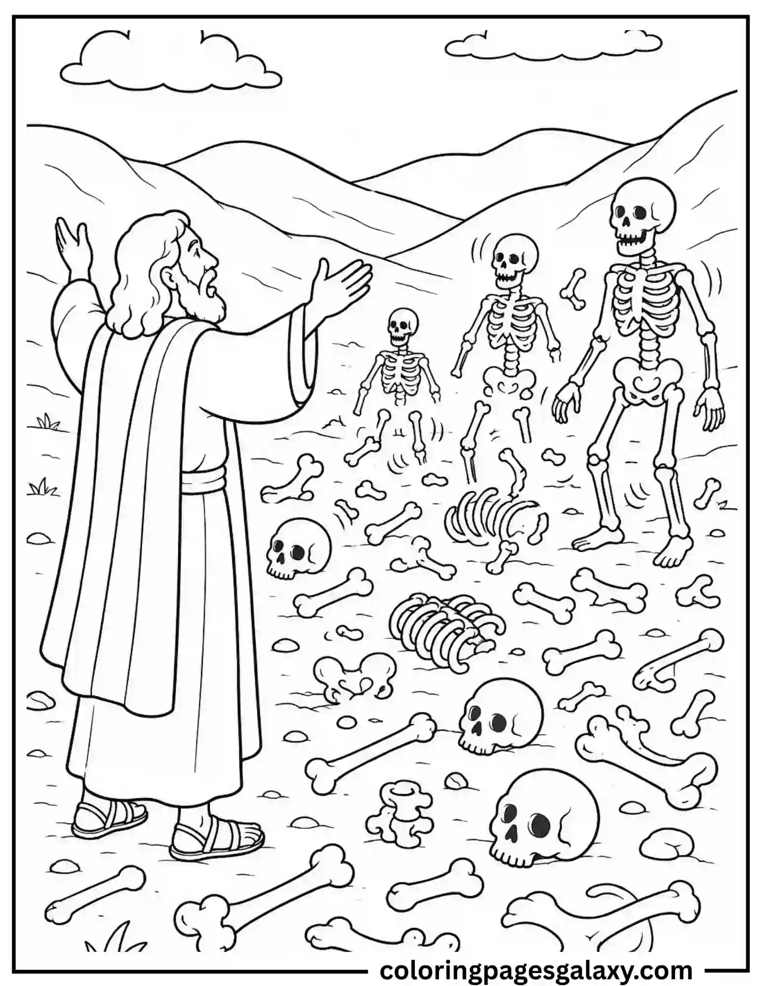 Valley Of Dry Bones Coloring Page