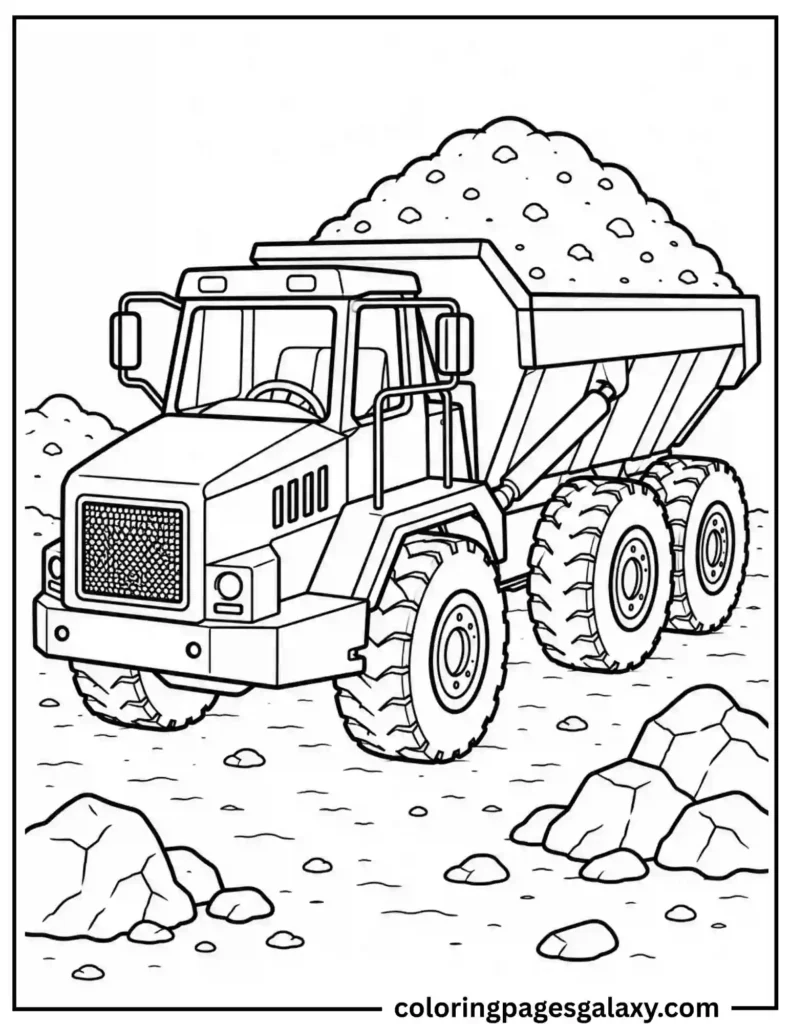 Articulated Dump Truck Coloring Page