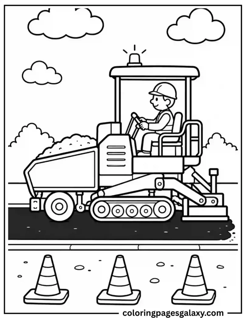 Asphalt Paver Coloring Page
