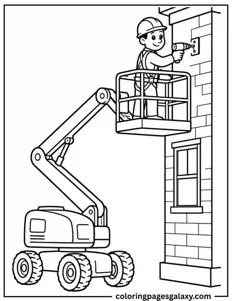 Boom Lift Coloring Page