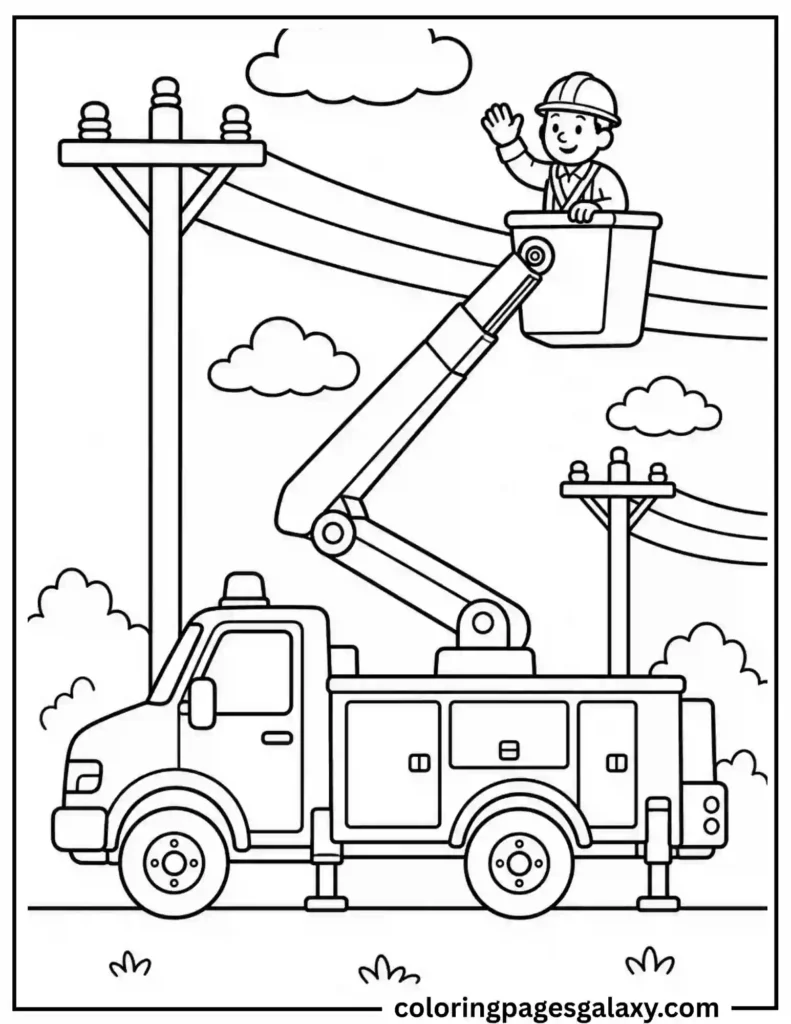 Bucket Truck Coloring Page