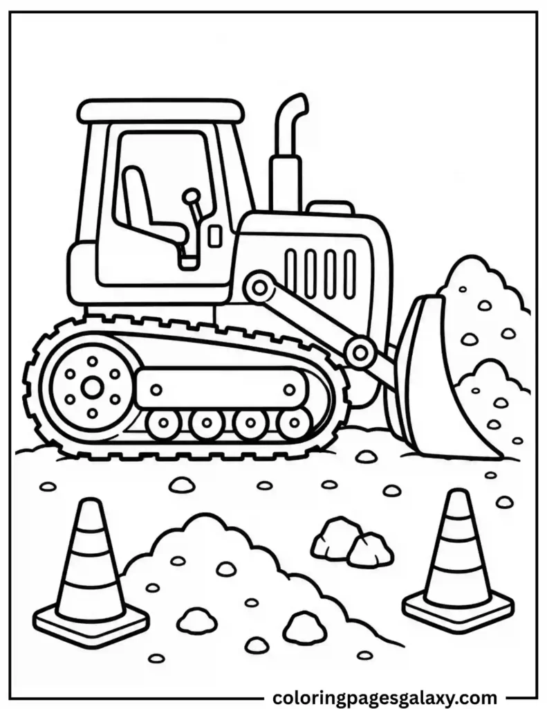 Bulldozer Coloring Page