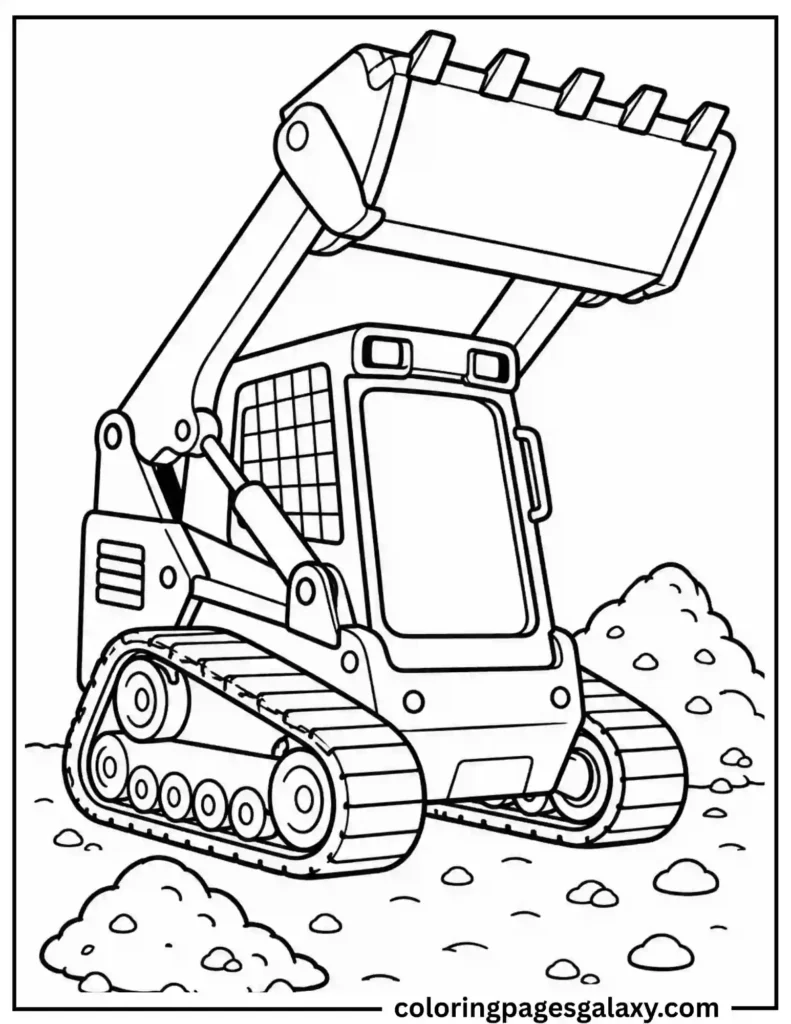 Compact Track Loader Coloring Page