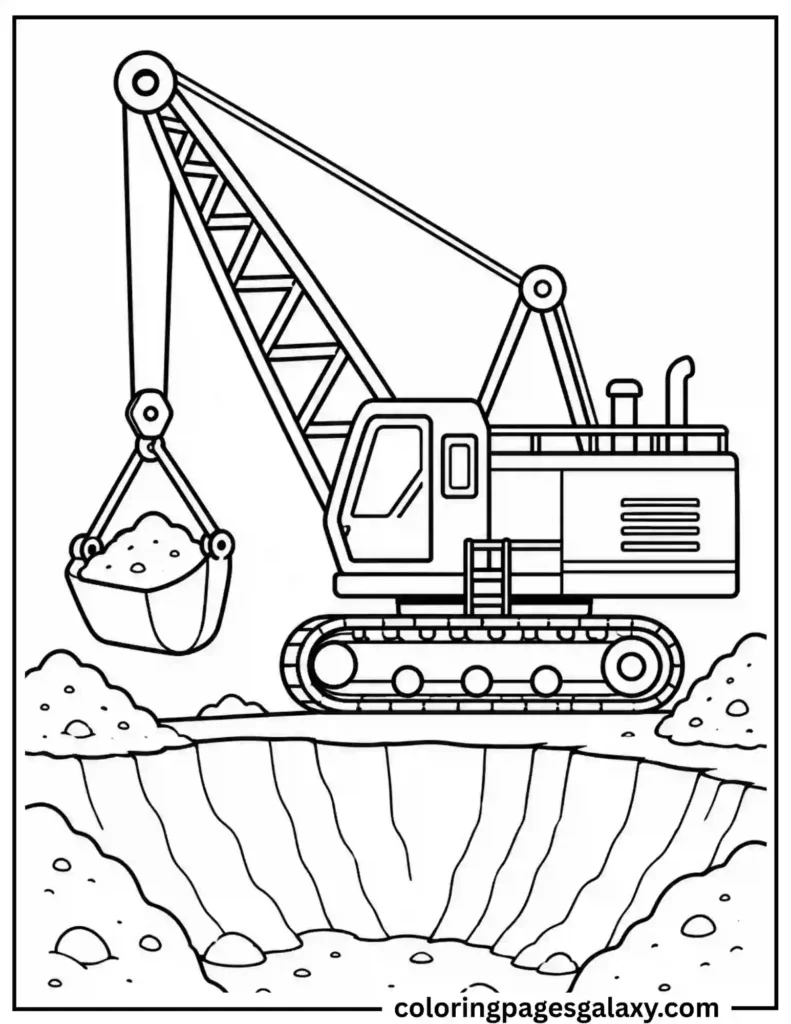 Dragline Excavator Coloring Page
