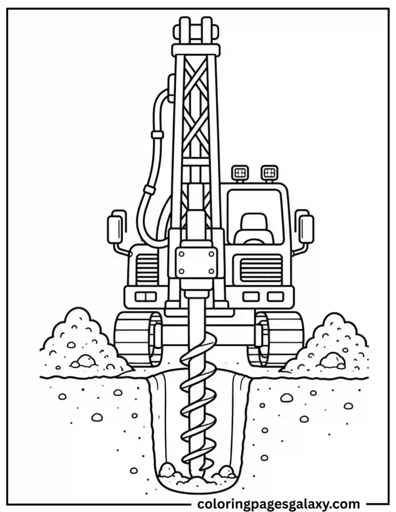 Drilling Machine Coloring Page