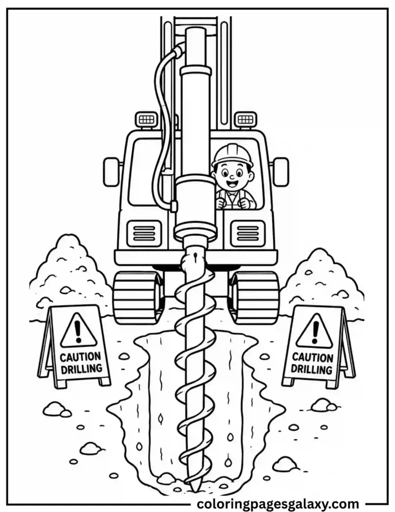Drilling Rig Coloring Page