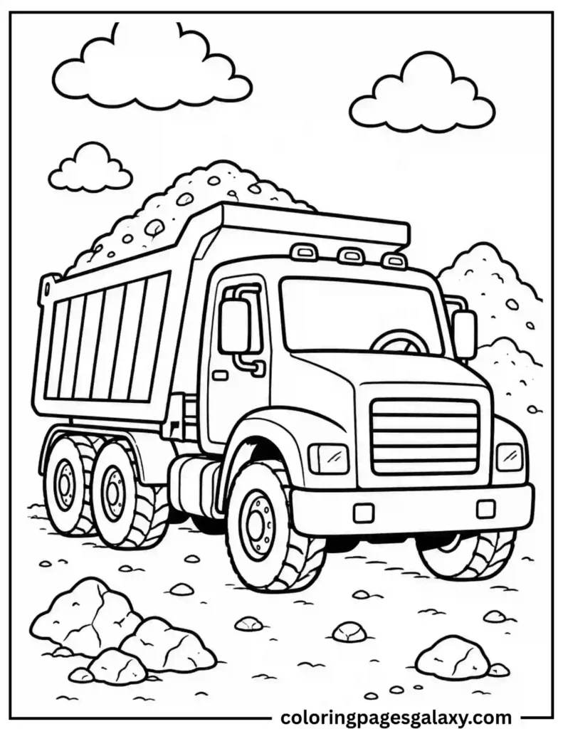 Dump Truck Coloring Page