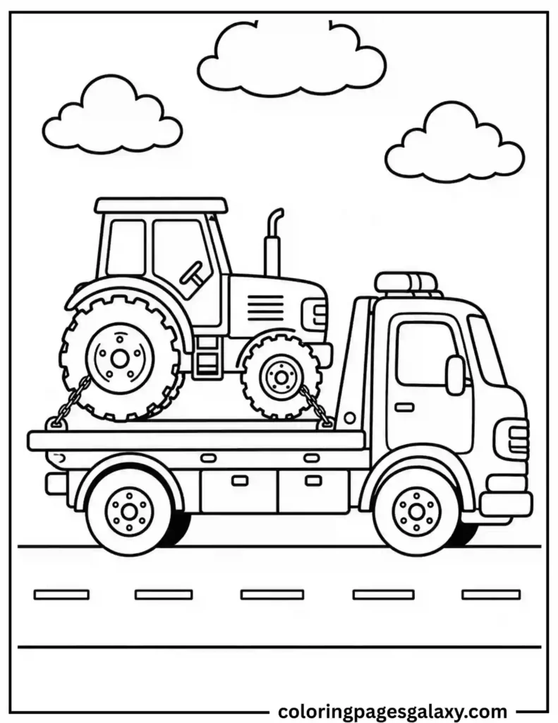 Flatbed Truck Coloring Page