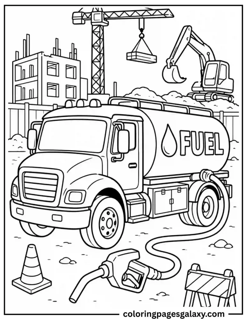 Fuel Truck Coloring Page