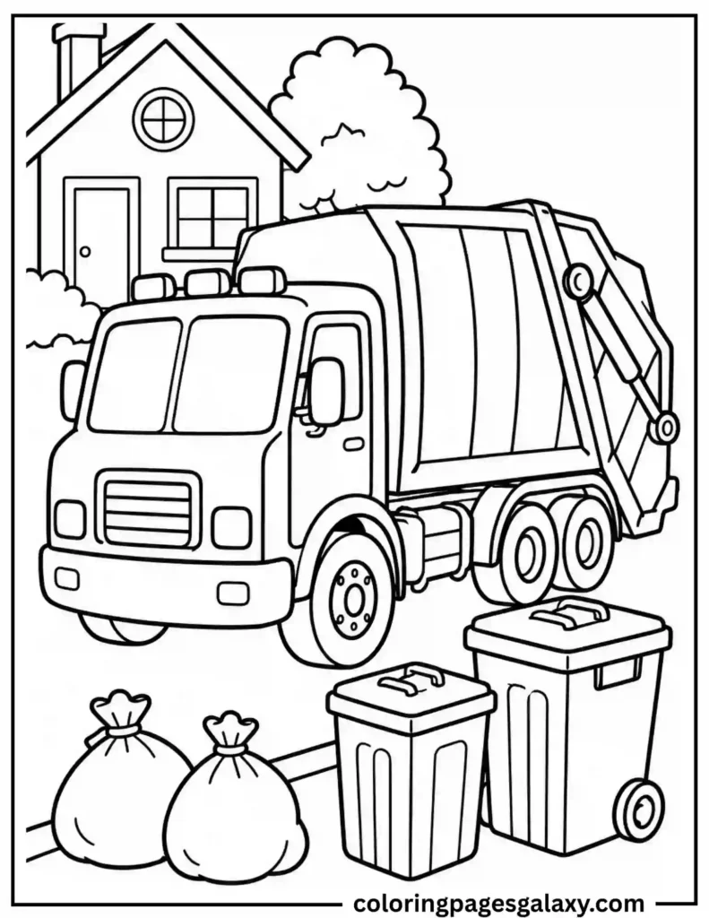 Garbage Truck Coloring Page