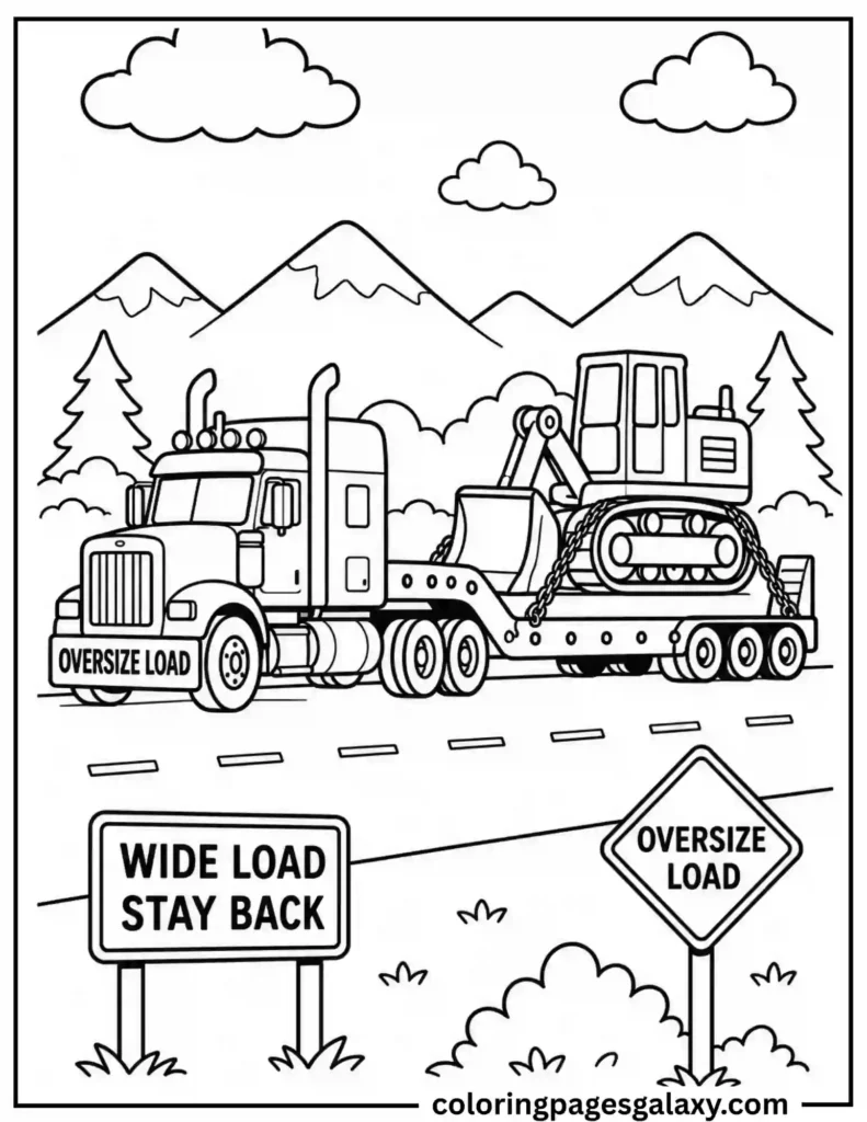 Heavy Haul Truck Coloring Page
