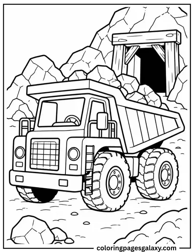 Mining Truck Coloring Page
