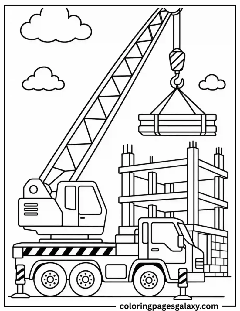 Mobile Crane Coloring Page