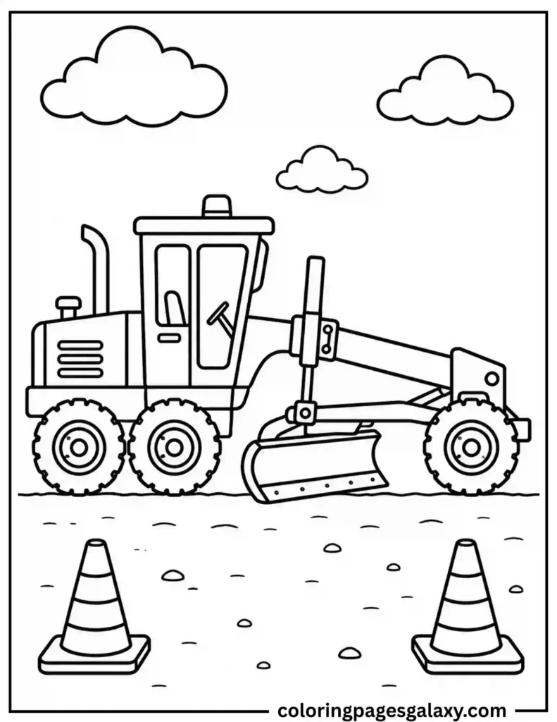 Motor Grader Coloring Page