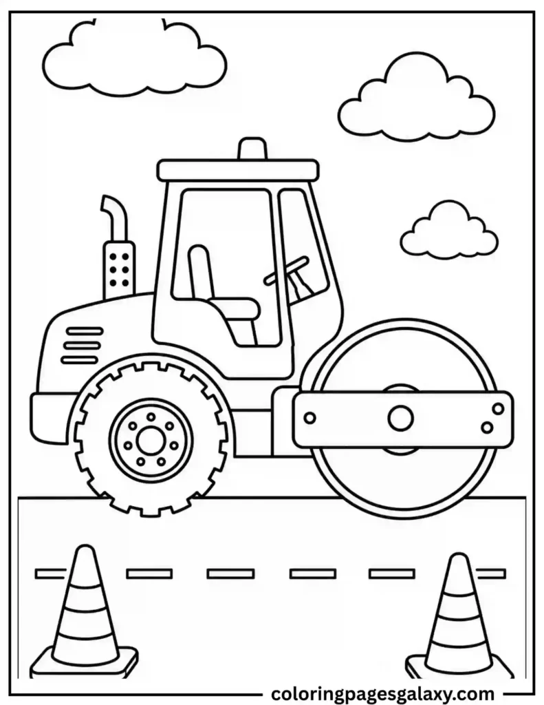Road Roller Coloring Page
