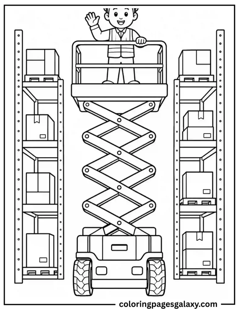 Scissor Lift Coloring Page
