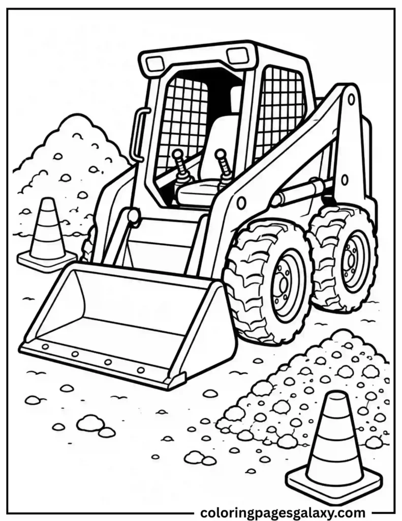 Skid Steer Loader Coloring Page