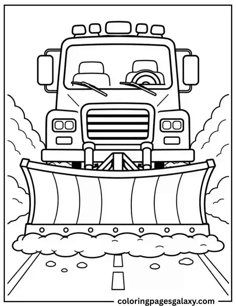 Snow Plow Truck Coloring Page
