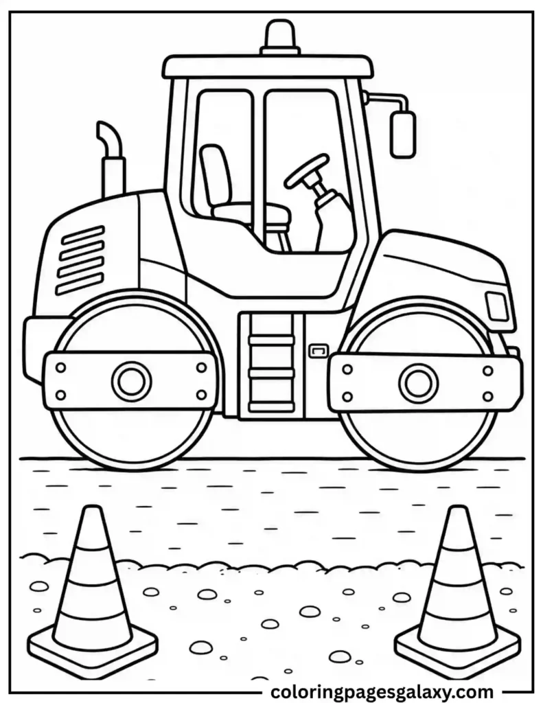 Soil Compactor Coloring Page