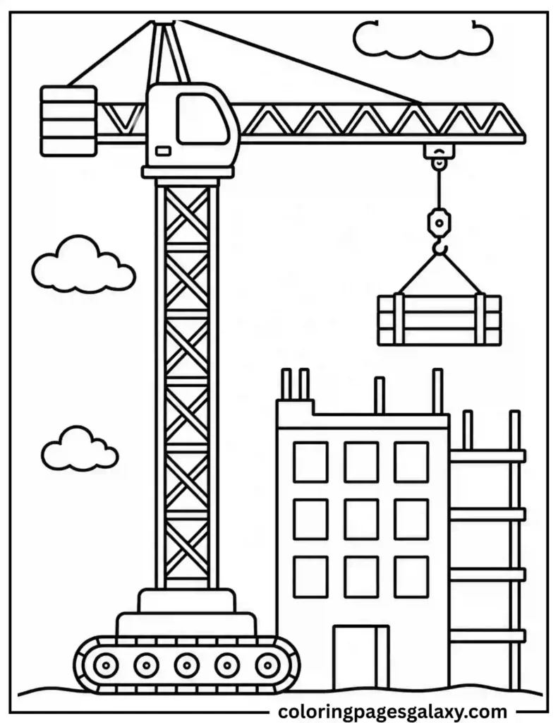 Tower Crane Coloring Page