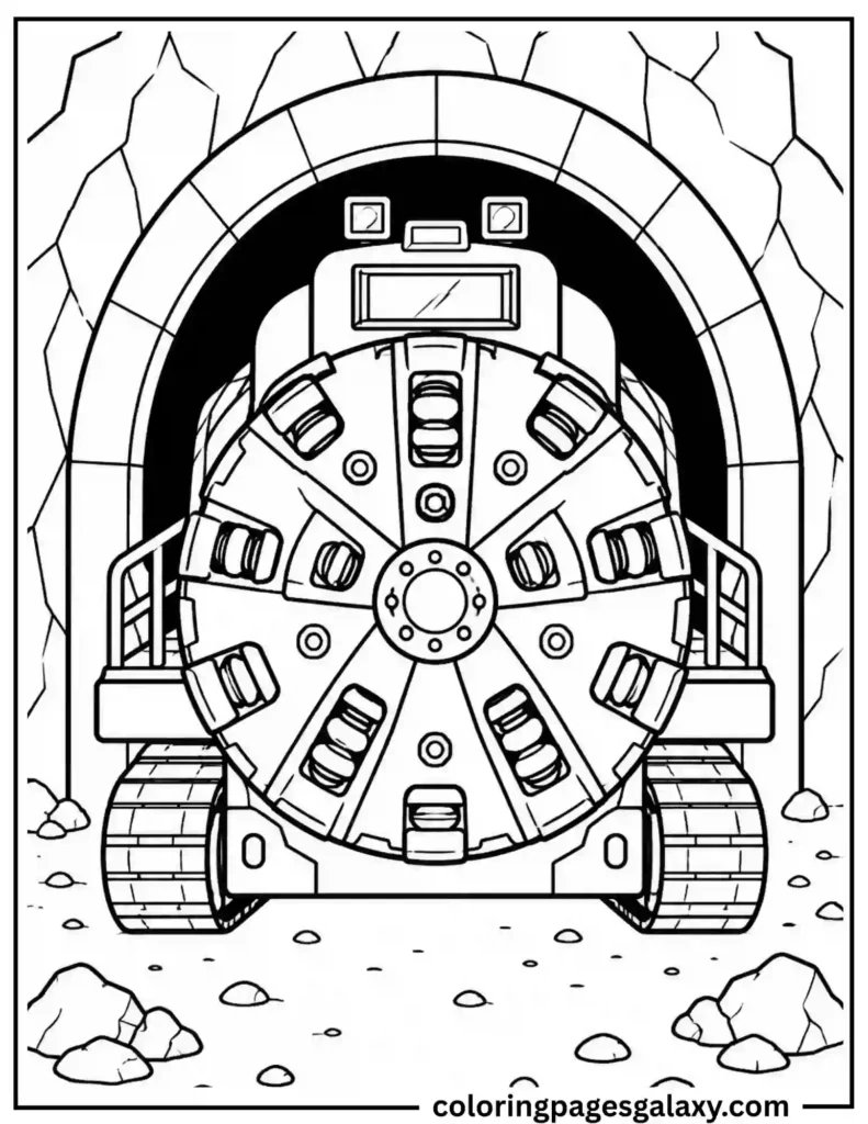 Tunnel Boring Machine Coloring Page