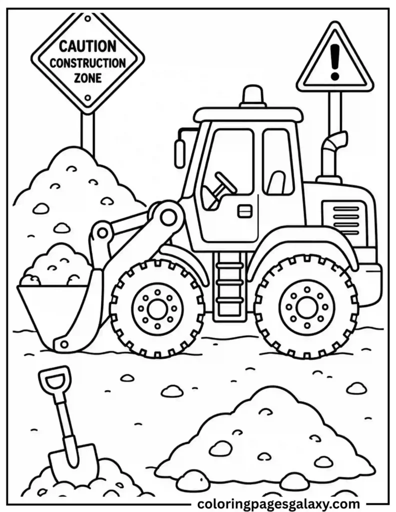 Wheel Loader Coloring Page