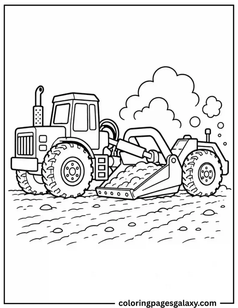 Wheel Tractor Scraper Coloring Page