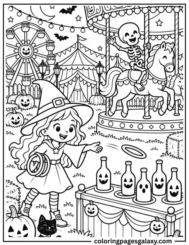 Halloween Carnival Coloring Page