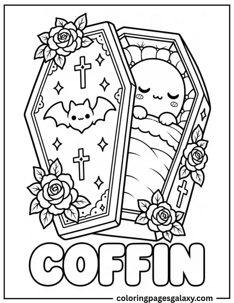 Coffin Coloring Page
