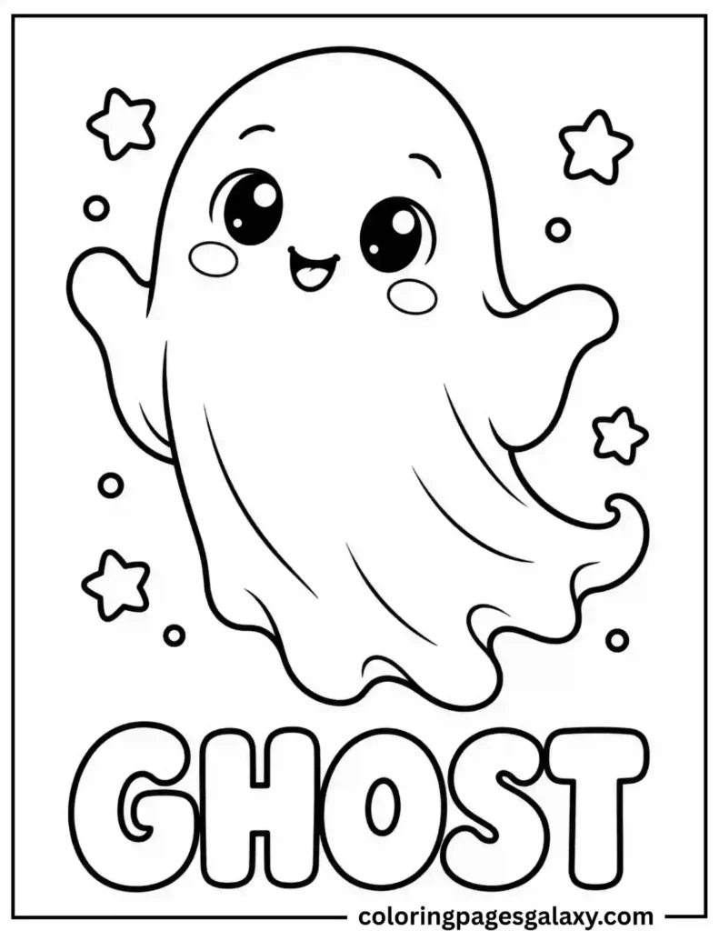 Cute Ghost Coloring Page