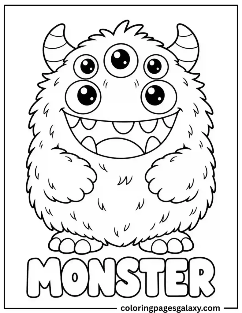 Cute Monster Coloring Page