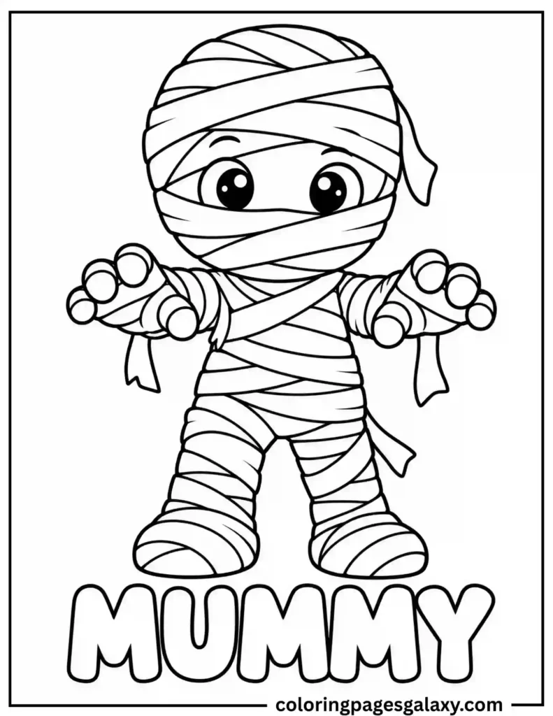 Cute Mummy Coloring Page