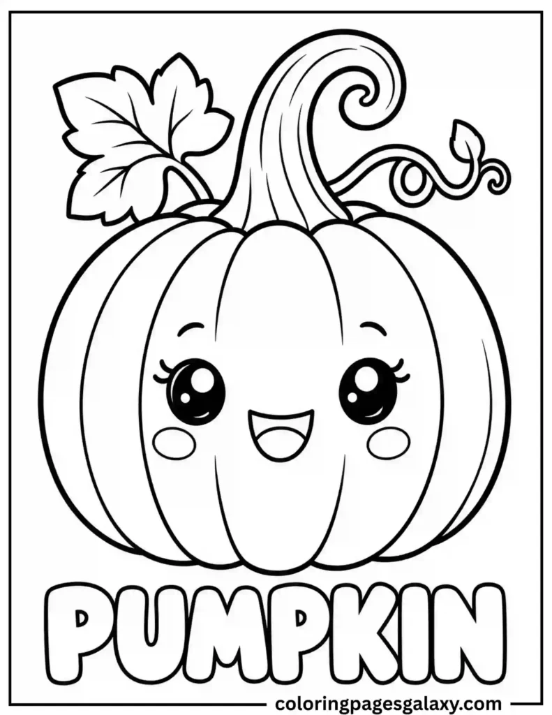 Cute Pumpkin Coloring Page