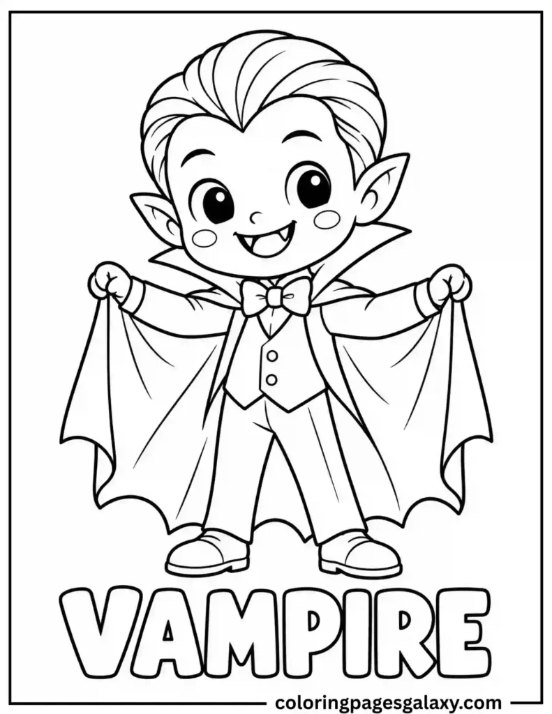 Cute Vampire Coloring Page