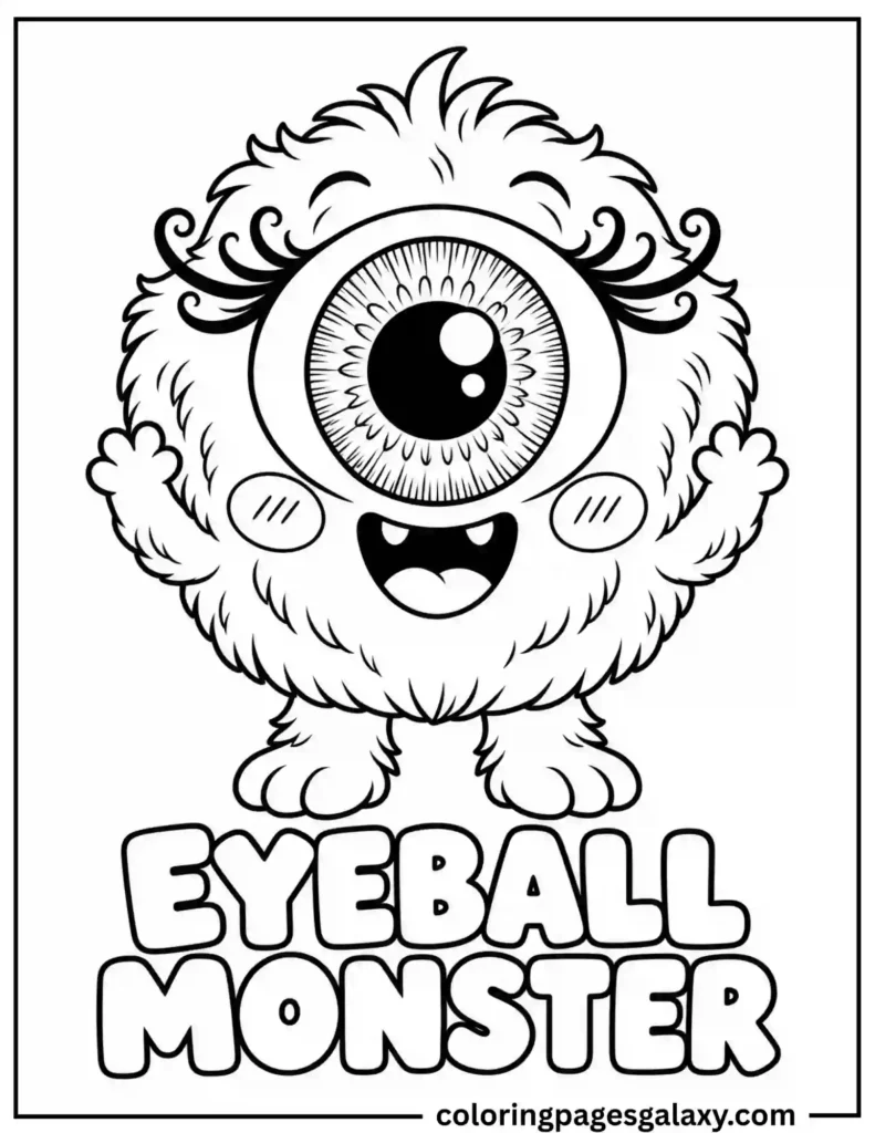 Eyeball Monster Coloring Page