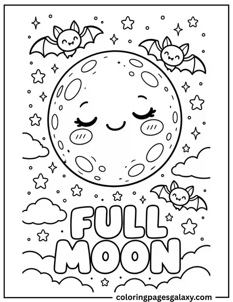 Full Moon Coloring Page