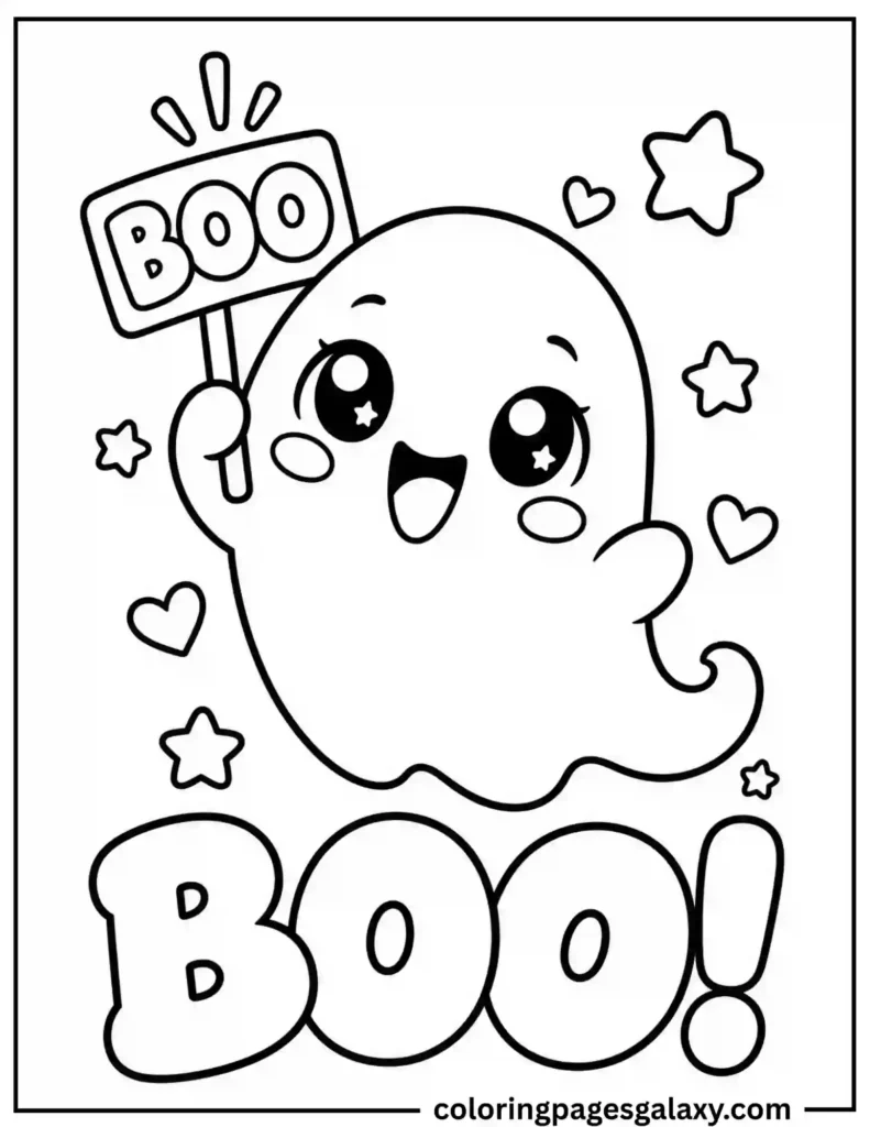Ghost Boo Coloring Page