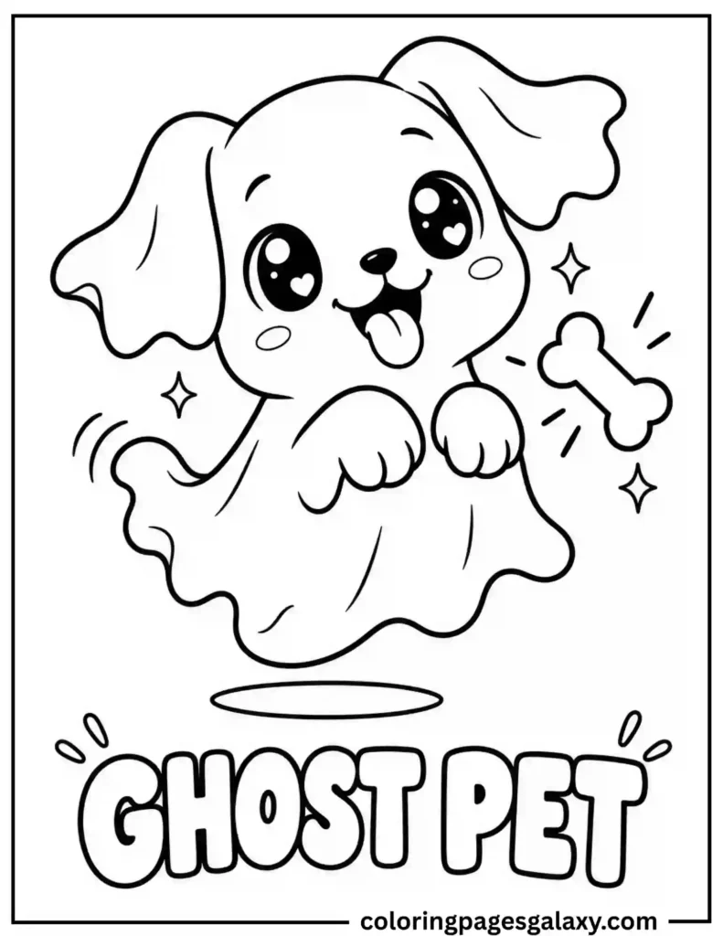 Ghost Dog Coloring Page