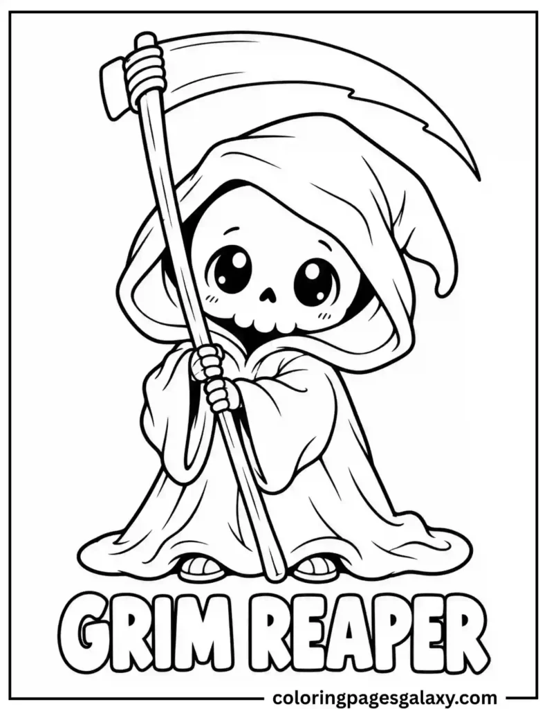 Grim Reaper Coloring Page