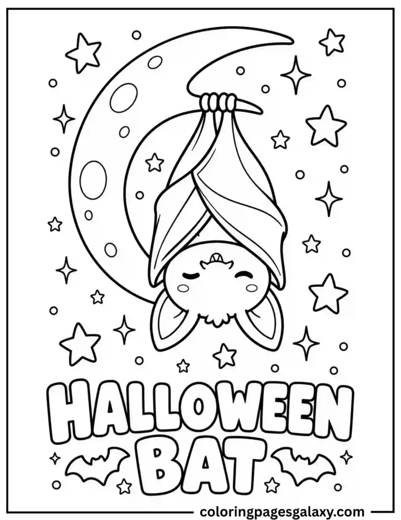 Halloween Bat Coloring Page