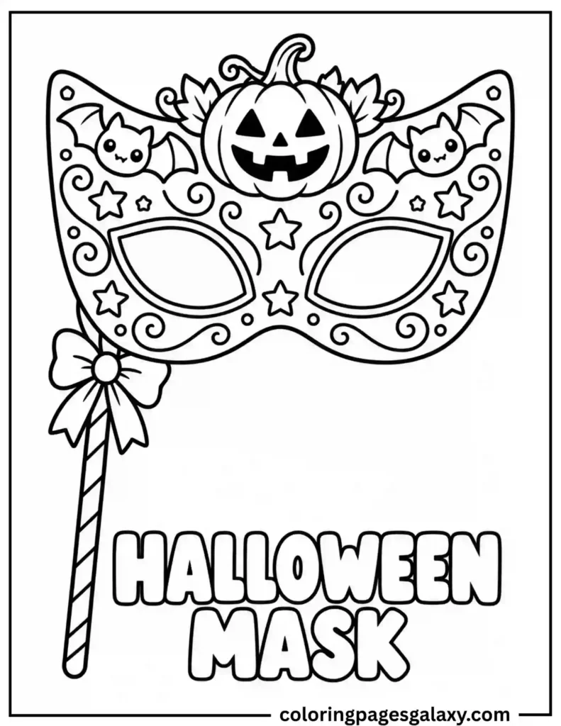 Halloween Mask Coloring Page