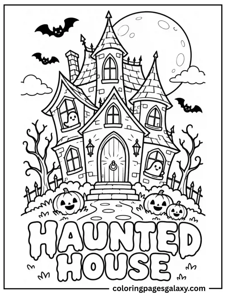 Haunted House Coloring Page