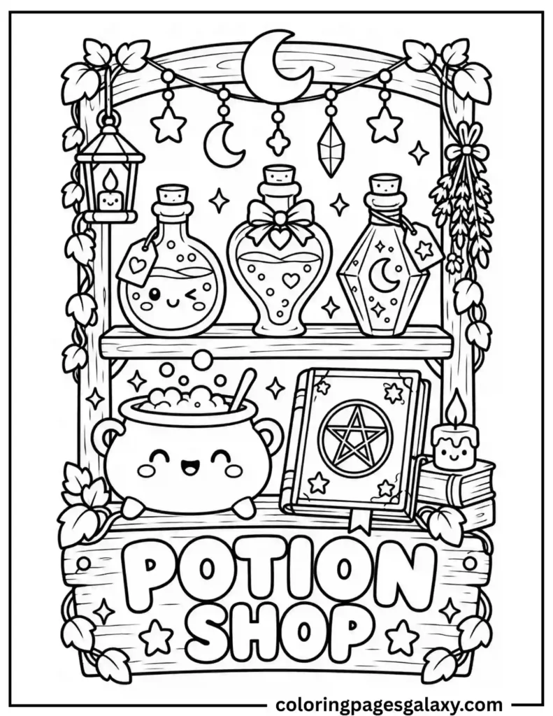 Potion Shop Coloring Page