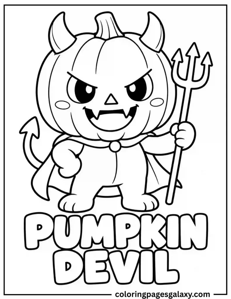 Pumpkin Devil Coloring Page
