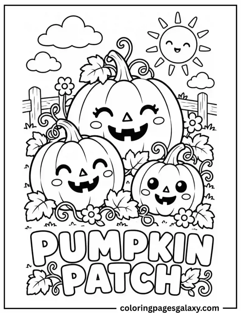 Pumpkin Patch Coloring Page