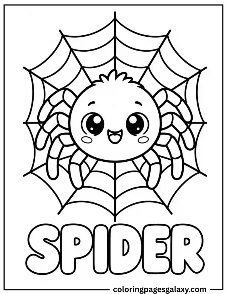 Spider Web Coloring Page