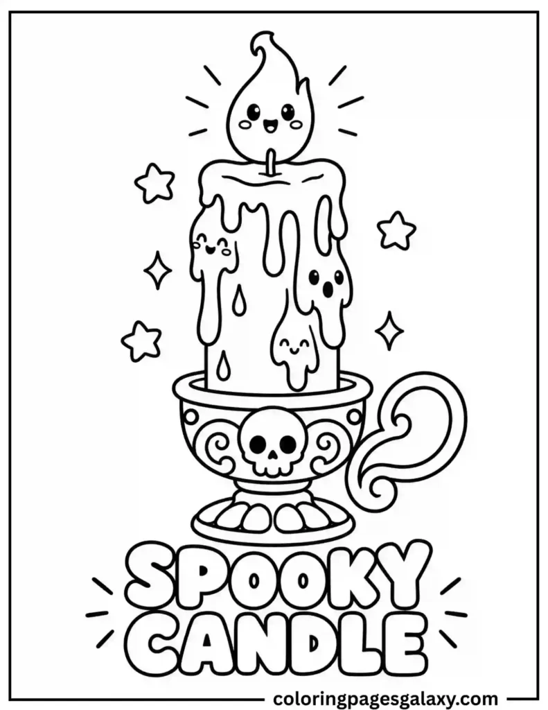 Spooky Candle Coloring Page