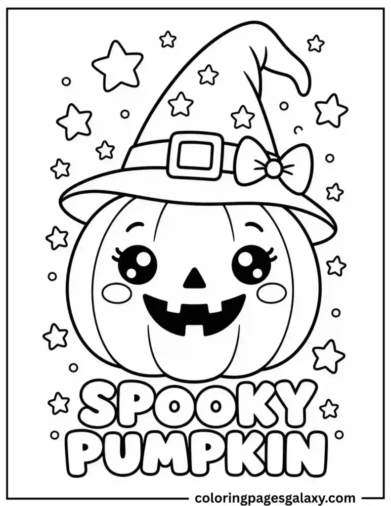 Spooky Pumpkin Coloring Page